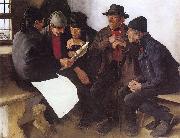 Leibl, Wilhelm Peasants in Conversation Germany oil painting reproduction